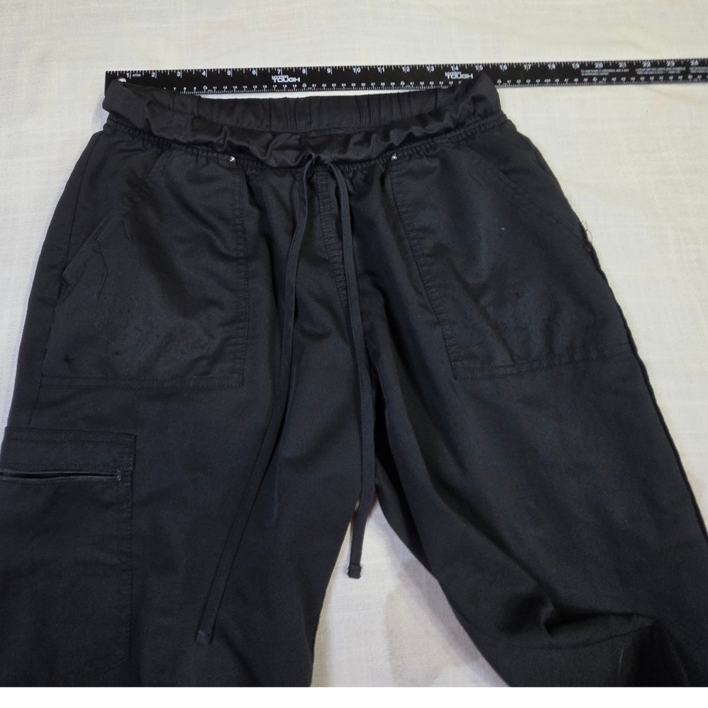 Scrubstar Black Jogger Scrub Pants Womens Large Petite Cargo Pockets WM1044AP - Picture 3 of 8